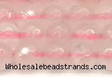 CRQ875 15 inches 6mm faceted round rose quartz beads