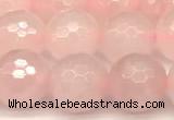 CRQ876 15 inches 8mm faceted round rose quartz beads