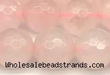 CRQ877 15 inches 10mm faceted round rose quartz beads