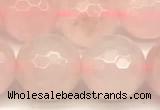 CRQ878 15 inches 12mm faceted round rose quartz beads