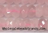 CRQ880 15 inches 5*8mm faceted rondelle rose quartz beads