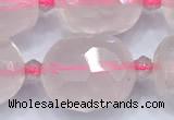 CRQ886 15 inches 12*16mm - 14*20mm faceted nuggets AB-color rose quartz beads