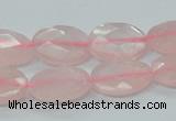 CRQ91 15.5 inches 13*18mm faceted oval natural rose quartz beads