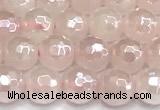 CRQ910 15 inches 6mm faceted round AB-color rose quartz beads