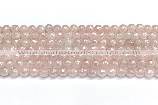 CRQ910 15 inches 6mm faceted round AB-color rose quartz beads