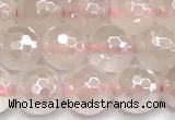 CRQ911 15 inches 8mm faceted round AB-color rose quartz beads