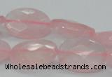 CRQ92 15.5 inches 18*25mm faceted oval natural rose quartz beads