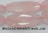 CRQ94 15.5 inches 20*40mm faceted oval natural rose quartz beads