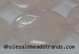 CRQ95 15.5 inches 30*40mm faceted oval natural rose quartz beads