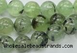 CRU101 15.5 inches 12mm round green rutilated quartz beads wholesale