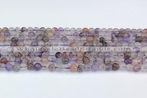 CRU1011 15.5 inches 5mm round mixed rutilated quartz beads