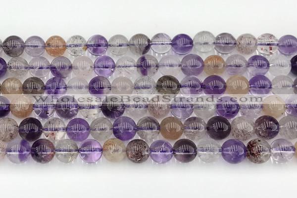 CRU1019 15.5 inches 8mm round mixed rutilated quartz beads