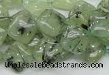 CRU103 15.5 inches 12*12mm diamond green rutilated quartz beads