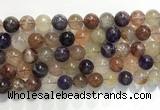 CRU1033 15.5 inches 12mm round mixed rutilated quartz beads wholesale