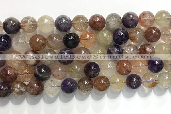 CRU1033 15.5 inches 12mm round mixed rutilated quartz beads wholesale