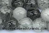 CRU1054 15 inches 10mm round black rutilated quartz beads