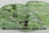 CRU106 15.5 inches 10*25mm teardrop green rutilated quartz beads