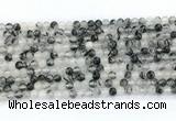 CRU1080 15.5 inches 4mm round black rutilated quartz gemstone beads