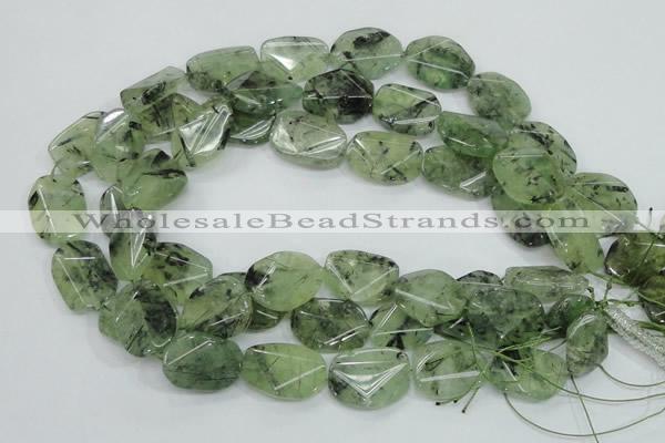 CRU114 15.5 inches 18*26mm faceted freefrom green rutilated quartz beads