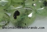 CRU116 15.5 inches 22*30mm faceted oval green rutilated quartz beads