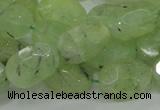 CRU123 15.5 inches 12*18mm faceted nugget green rutilated quartz beads