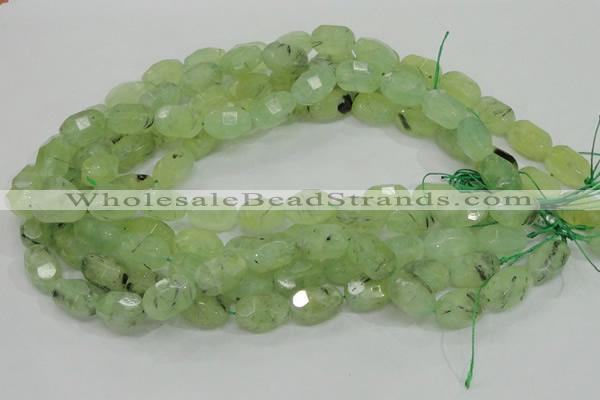 CRU123 15.5 inches 12*18mm faceted nugget green rutilated quartz beads