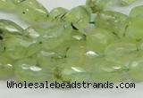 CRU124 15.5 inches 8*12mm faceted teardrop green rutilated quartz beads