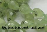 CRU125 15.5 inches 11*16mm faceted teardrop green rutilated quartz beads