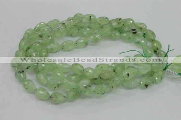 CRU126 15.5 inches 13*19mm faceted teardrop green rutilated quartz beads