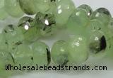 CRU132 15.5 inches 10*14mm faceted rondelle green rutilated quartz beads