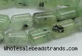 CRU133 15.5 inches 8*13mm column green rutilated quartz beads