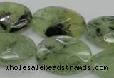 CRU140 15.5 inches 20*30mm faceted oval green rutilated quartz beads