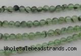 CRU145 15.5 inches 4mm round green rutilated quartz beads