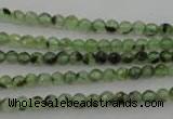 CRU150 15.5 inches 4mm faceted round green rutilated quartz beads