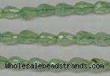 CRU170 15.5 inches 6*10mm faceted teardrop green rutilated quartz beads