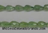 CRU171 15.5 inches 7*10mm faceted teardrop green rutilated quartz beads