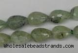 CRU173 15.5 inches 10*14mm faceted teardrop green rutilated quartz beads