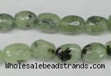 CRU178 8*10mm – 10*14mm faceted nuggets green rutilated quartz beads