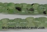 CRU180 Top-drilled 10*12mm bone green rutilated quartz beads