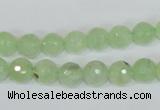 CRU201 15.5 inches 8mm faceted round green rutilated quartz beads