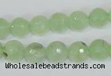 CRU204 15.5 inches 14mm faceted round green rutilated quartz beads