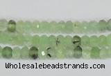 CRU205 15.5 inches 4*6mm faceted rondelle green rutilated quartz beads