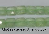 CRU212 15 inches 10*10mm faceted square green rutilated quartz beads