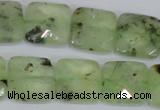 CRU213 15 inches 16*16mm faceted square green rutilated quartz beads