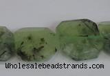 CRU223 15.5 inches 20*20mm freeform green rutilated quartz beads