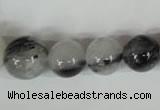 CRU321 15.5 inches 8mm - 16mm round black rutilated quartz beads