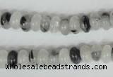 CRU323 15.5 inches 5*8mm rondelle black rutilated quartz beads