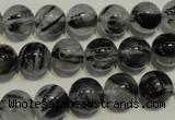 CRU503 15.5 inches 10mm round black rutilated quartz beads wholesale