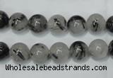 CRU51 15.5 inches 6mm round black rutilated quartz beads wholesale