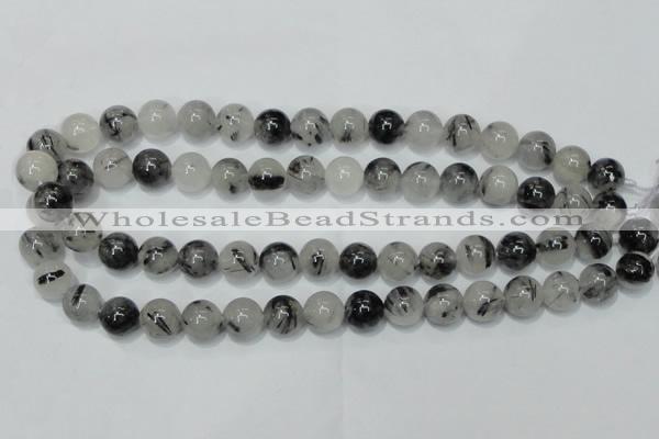 CRU52 15.5 inches 8mm round black rutilated quartz beads wholesale